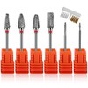 Pack of 7 Nail Drill Bits, Nail Cutter Attachments, Nail
