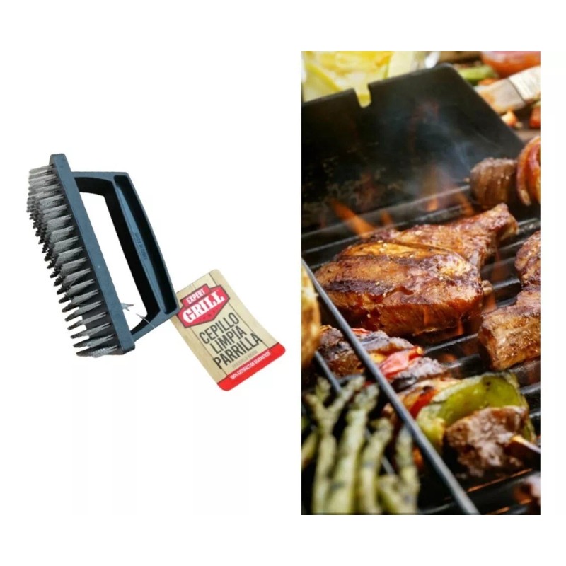 Grill Cepillo Metalico Grill Limpia Parrilla Asador Cerdas Alambre
