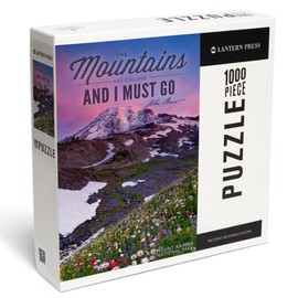 Lantern Press 1000 Piece Jigsaw Puzzle, Mount Rainier National Park, Washington, Mountains are Calling and I Must Go Press