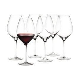 Holmegaard Cabernet Burgundy Glass, Clear, 9.6" H x 4.1" D, 23.3 oz - Set of 6