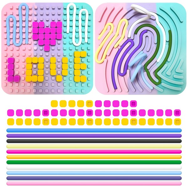 Sensory Activity Board, Silicone Sensory Fidget Toy with 11 Strings