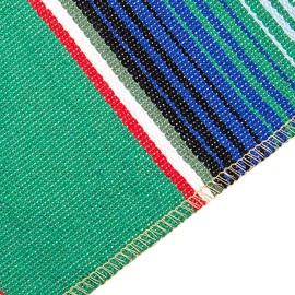 SevenFish Mexican Serape Table Runner for Mexican Party Wedding Decorations Dining Table, 14 x 84 Inch Fringe Cotton Table Runner Green