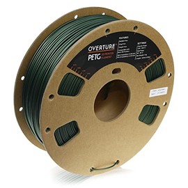 OVERTURE PETG 3D Printer Filament 1.75mm, 1kg Filament (2.2lbs), Dimensional Accuracy 99% Probability +/- 0.03mm, Fit Most FDM Printers (Army Green)