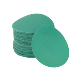 INFINAUTO Sanding Discs, 3inch 600 Grit Automotive Repair Round Hook and Loop Sandpaper Polyester Film Green, 50 Pcs