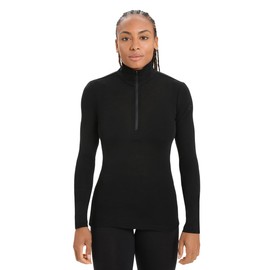 Icebreaker Women's Merino 175 Everyday Long Sleeve Half Zip Thermal Top - Black - X-Large