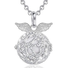 Chime Ball Bola Pregnancy Pendant Necklace Angel Wing Music Wishing Bola Locket for Mom Baby Best Jewellery Gift AEONSLOVE