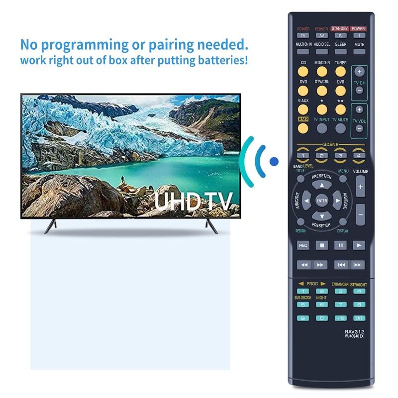PZL RAV312 WJ40940 Replacement Remote Control for Yamaha AV Receiver