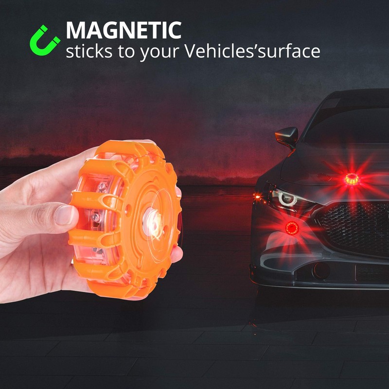 INCLAKE 6 Pack LED Road Flares Emergency Lights, Waterproof &