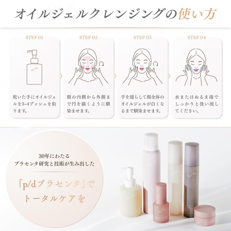 p/d Pore Cleansing Oil Gel, Gently Removes Makeup For Transparent
