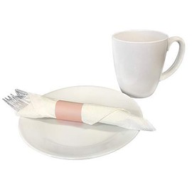 Raise Products Paper Napkin Bands Self Adhesive | Paper Napkin Rings Self-Adhering | Pre-Cut | Disposable | Safety Glue | Bond Paper | Pack of 2,000, 4.25” x 1.5”, Baby/Light Pink