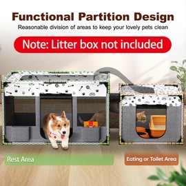 BUFOR Portable Cat Playpen, Pet Dog Playpen, Kitten Puppy Play Pen for Indoor/Outdoor, Collapsible Cats Cages Enclosed Tent with Carrying Case, PVC Pipe Frame, 600D Oxford, 39" x 24" x 22"