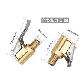 LDCRE Tire Air Chuck with Clip Adapter, Brass Locking Tire Inflator Nozzle Adapter Connect, No Leakage Tire Chucks for Vehicle Inflator Compressor Pump Connect Accessories Tool 8mm 2Pack