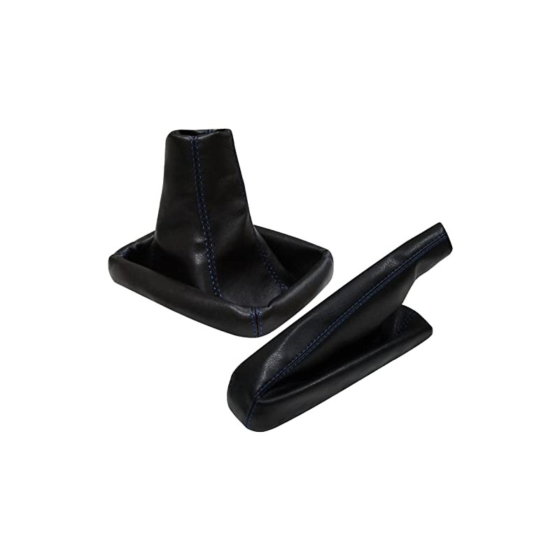 AERZETIX Gusset Hand Gear Stick Knob Black with Blue Stitching