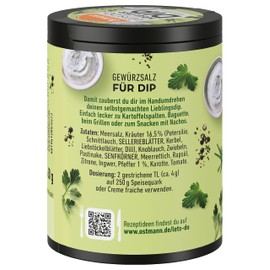 Ostmann Gewürze - Let's Do Kräuterdip | Gewürzsalz für leckere Dips mit Kräuternote | Würzige Mischung mit Petersilie, Schnittlauch und Dill | 60 g in recyclebarer Metalldose