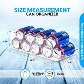 Utopia Kitchen Can Organizer For Pantry (Pack of 2) - Soda Can Storage Organizer Pantry, Fridge & Freezer Organization - Holds Food & Soup Can (Clear)