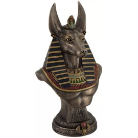 Veronese Ancient Egyptian Jackal God Anubis Bronze Finished Bust Statue