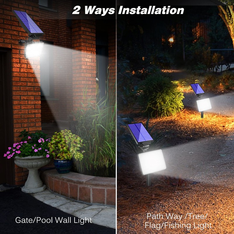 Aionarew Solar Outdoor Lights, Landscape Spotlights Outdoor 48 LEDs Solar