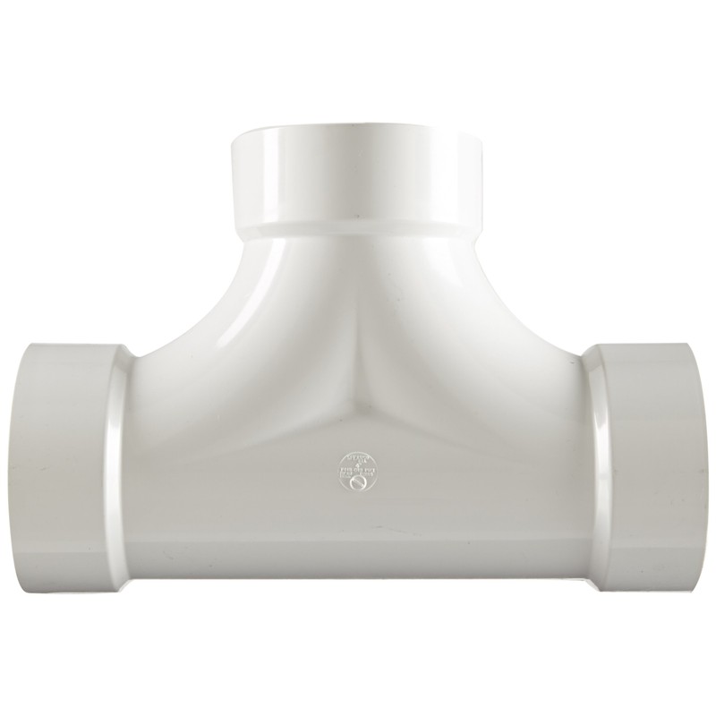 Spears P448 Series PVC DWV Pipe Fitting, 2-Way Cleanout, 4"
