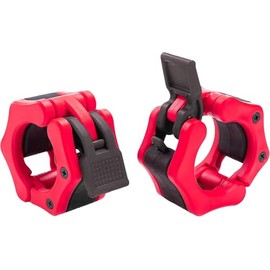 Greententljs Barbell Clamps 2 Inch Olympic - Pair of Collars Quick Release Locking Barbell Workout Pro Weight Plate Clamp Clips for Gym Power Heavy Weightlifting Fitness (Mix Red w/Black)