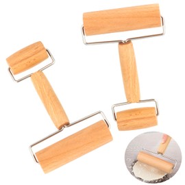 Rolling Pin, Small and Medium Rolling Pin, Rolling Pin with Two Rollers, Wooden Rolling Pin for Dough, Pizza Desserts, Dumpling Skins, Pack of 2