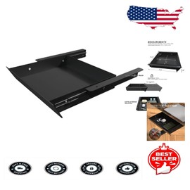 Easy Install Under Desk Sliding Drawer with 60° Tilt - Ideal Workspace Organizer