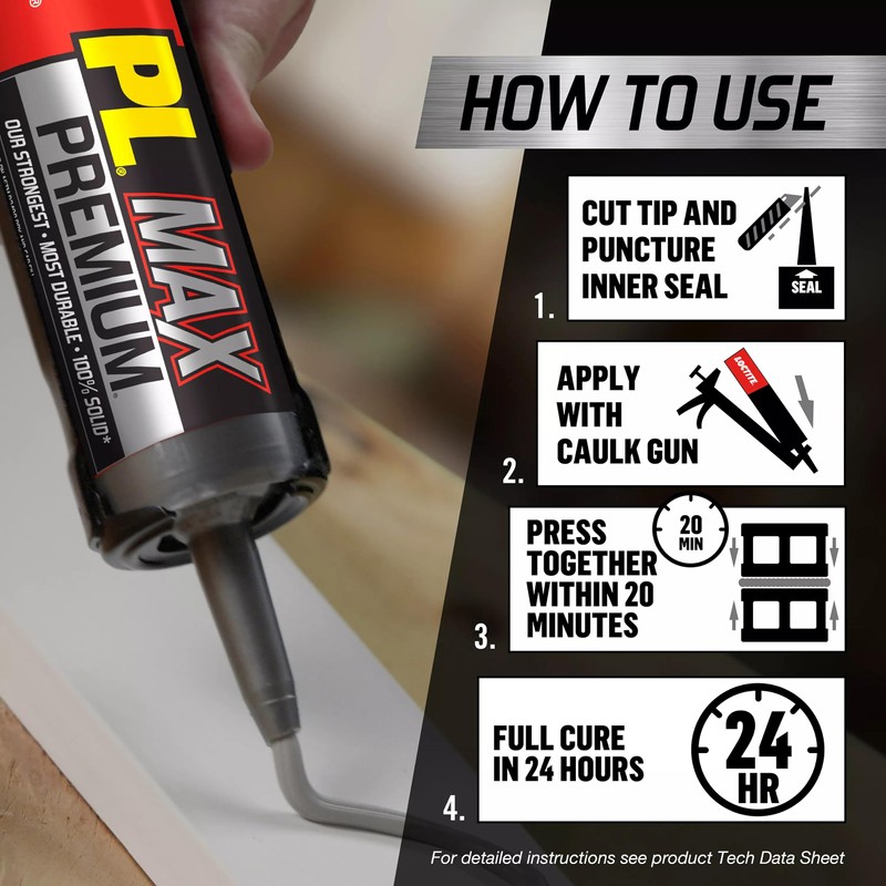 Loctite PL Premium Max Construction Adhesive, 9 fl oz Cartridge,