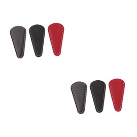 Baluue 2sets Leather Scissor Covers Barber Shear Bag Beauty Tool Scissors Cover Protective Case 3pcs*2