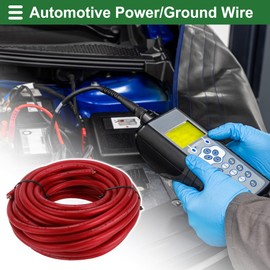 Motoforti 1/0 Gauge Ground Wire for Power Wire, Automotive, Battery Cable, Amp Kit, CCA Wire, Wire, 50 Feet Red