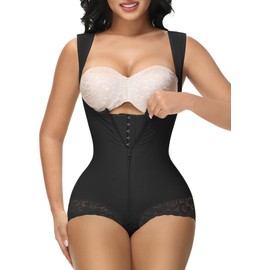 M MYODRESS Fajas Moldeadoras de Cintura y Abdomen Stage 2 Lipo 360 High Compression Garment Bbl Waist Cincher Shapewear Bodysuit Tummy Tuck Post Surgery Postpartum Full Body Shaper Curvy Faja Black L