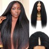 Cheetahbeauty Kinkystraight V Part Wig Human Hair with Elastic Drawstring