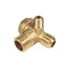 SENRISE Air Compressor Check Valve, Brass, 3-Way Male Threaded, 3/8"
