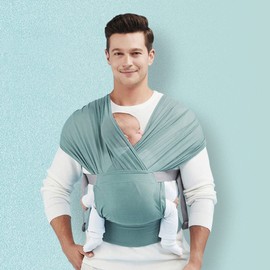 SONARIN Breathable Baby Sling Ergonomic Stretchy Baby Sling Baby Carrier Lightweight Portable Baby Carrier System Sling for Newborns Toddlers up to 15 kg (Green)