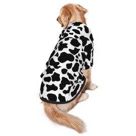 Cow Print Dog Costume,Stylish Dog Hoodie with Hat Pocket,Pet Clothes Sweatshirts for Cats Dogs X-Large