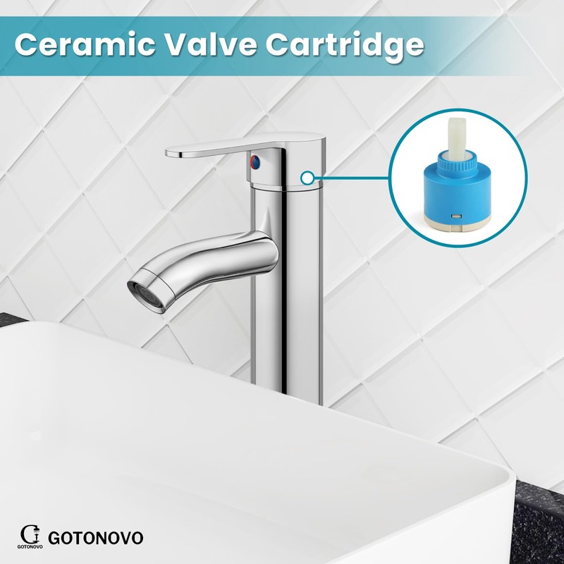 gotonovo Vessel Sink Faucet Modern Bathroom Faucet 1 Hole Deck
