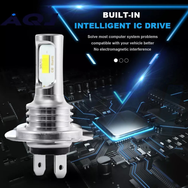 AUIMSOCO H7 2X LED Headlights High Low Bulbs Fanless Plug