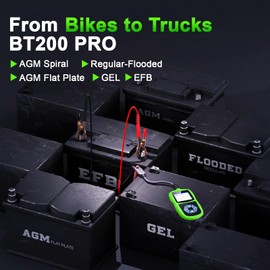 Car Battery Tester 12V Automotive, 100-2000 CCA Alternator Tester for 24V Vehicles, Battery Checker, BT200 Pro