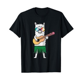 Lama Ukulele Luau Carino Divertente Hawaii Alpaca Maglietta