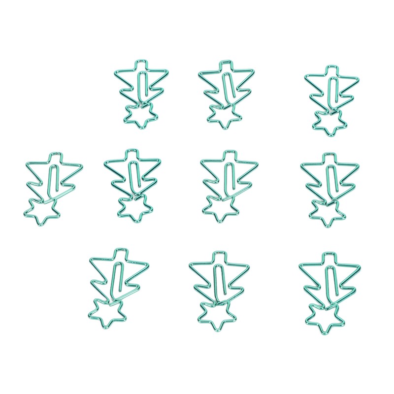 100pcs Paper Clips Prevent Slip Cute Christmas Tree Shaped Decorative