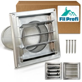 FilProfi - (5 Inch) Wall Vent Cover with Metal Mesh Screen,Exterior Hood Vent for House,Extended air Pipe.