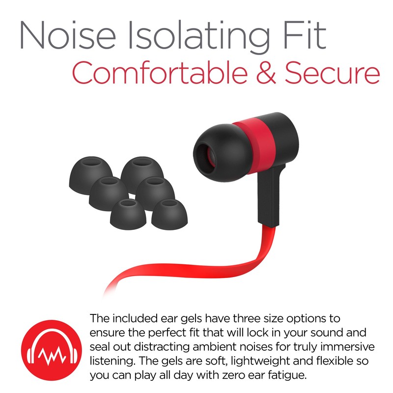 HyperGear in-Ear Wired Earphones with Mic Noise Isolating Fit Earbuds