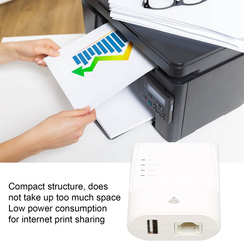 Wireless USB Print Server 10/100Mbps Adaptive 480Mbps Transmission Small Size