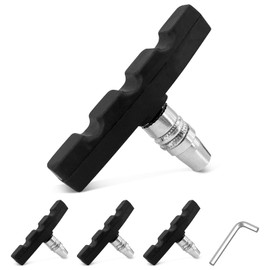 V Brake Pads Brake Pads Bicycle - 2 Pairs Bicycle Brake Pads Brake Shoes V-Brake 70 mm for Bicycle Brake Pads Front Rear Brake Shoes with Wrench for Mountain Bike Easy Assembly
