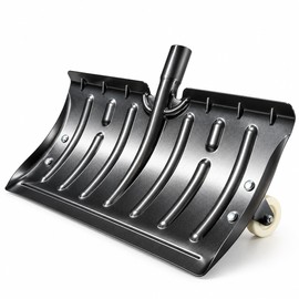 Heavy Duty Snow Shovel for Driveway Snow Removal – 22.44-Inch Wide Manganese Steel Blade with Wheels for Winter Cleanup