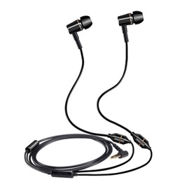 KINDEN Anti-Radiation Headphones Air Tube Headset Radiation Free Earbuds with Microphone Binaural Acoustic Stereo Alumium Metal Housing Wired in-Ear Handsfree (Black)