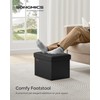 SONGMICS Small Folding Storage Ottoman, Set of 2, Foot Rest