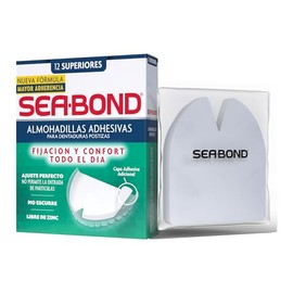 Sea-Bond Kit Almohadilla Adhesiva para Dentaduras Postizas Superiores, 2 pack 12 Piezas Cada una