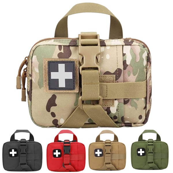 Bolsa de primeros auxilios IFAK, bolsa táctica Molle vacía, correa militar médica EMT, bolsa de primeros auxilios para emergencias (Multicam)