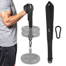 Bilbear Arm Wrestling Training Strap Belt Hand Grip Arm Finger Forearm Arm Wrestling Training Equipment for Cable Machine and Free Weight (Black)