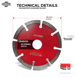 Fidylicere Diamond Mortar Rake Disc 115mm/4.5" Mortar Masonry Joint Raking Blade for Angle Grinders, Repointing Raker Tool for Fast Removal of Old Mortar and Brickwork pointing (3)