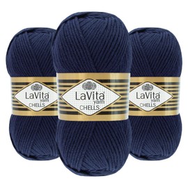 Lavita Chells Soft Acrylic Yarn Bundle - 3 Pack of 100gr/3,5oz Crochet Yarn for Crocheting and for Knitting Sweaters, Scarves, Accessories & Home Decor - Non-Scratchy Knitting Yarn, 555 Yard